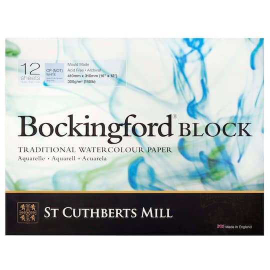 Bockingford® White Cold Pressed Watercolor Paper Block, 12 Sheets
